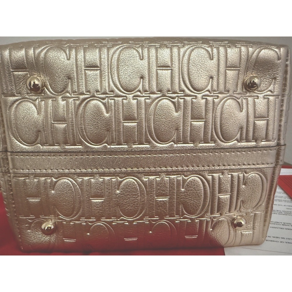 Authentic NWT gold monogram leather Carolina Herrera Matryoshka M medium handbag - Picture 8 of 12